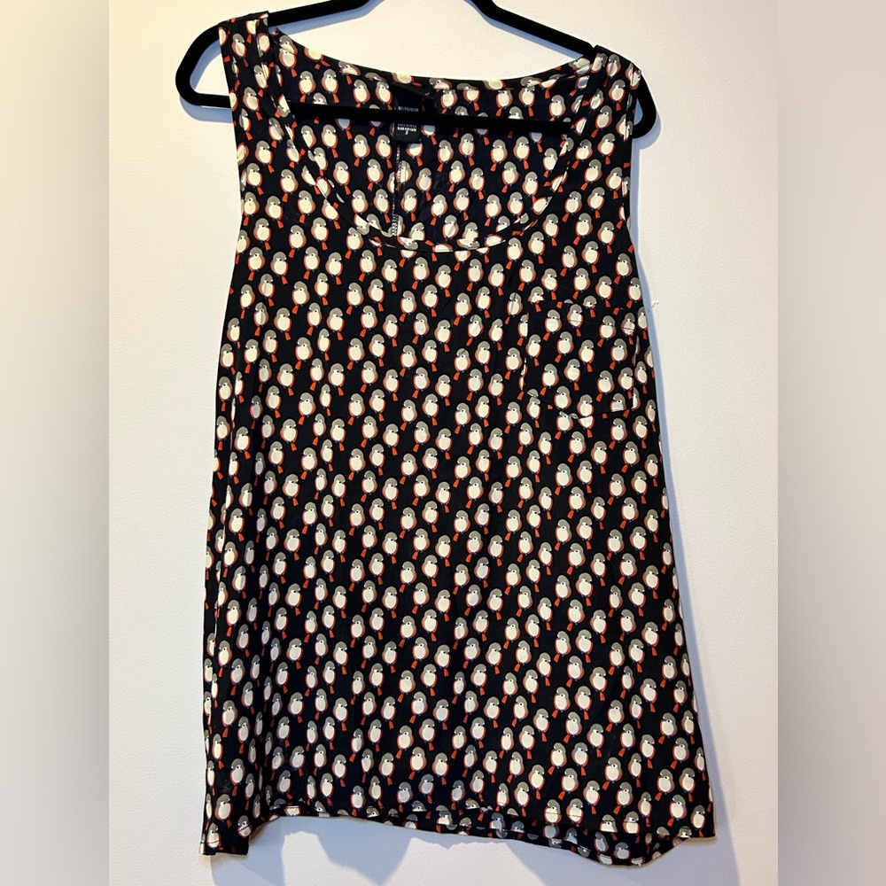 Torrid Plus Size 2 2X‎ Bird Print Scoop Neck Tank Top Sleeveless Blue